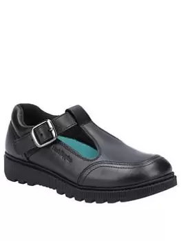 Image of Hush Puppies Kerry Junior School Shoes - Black, Size 12 Younger