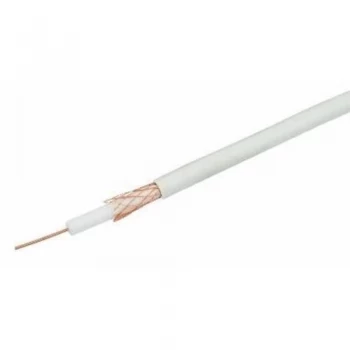 Image of Labgear White Single 1mm CCS C55 Digital TV Coax Aerial Cable With Foam Filled PE and Copper Braid - 25 Meter