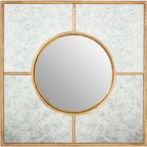 Image of Premier Housewares - Zariah Gold Finish Art Deco Wall Mirror
