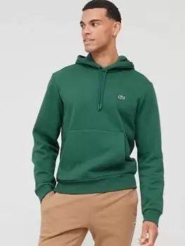 Image of Mens Lacoste Organic Cotton Hooded Sweatshirt Size 6 - XL Brown