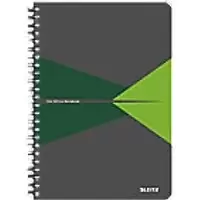 Image of LEITZ Office Wirebound Notebook A5 Ruled Cardboard Green Perforated Pack of 5