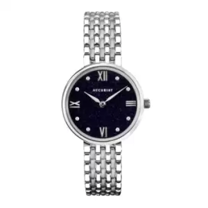 Image of Ladies Accurist Silver Glitter Watch
