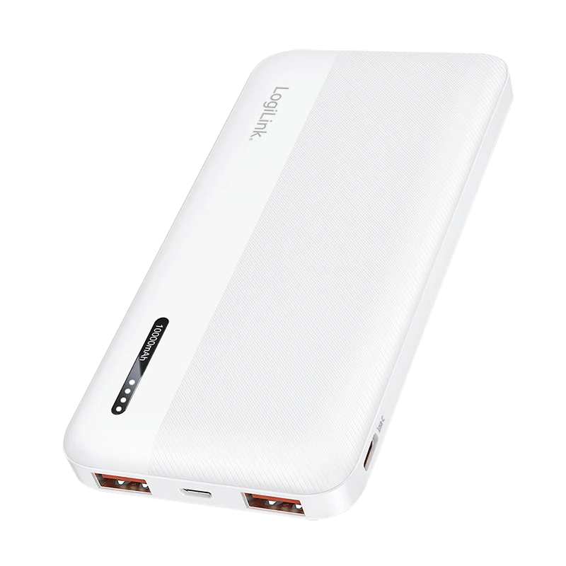 Image of LogiLink Mobile Power Bank. LiPo. 10.000 mAh. PD 20W & QC 3.0. whi