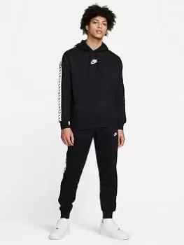 Image of Nike NSW Fleece Futura Overhead Tape Tracksuit - Black Size M Men