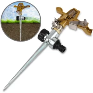 Image of Lawn Sprinkler With Ground Spike 26m Heavy Duty Metal Adjustable Watering Spray Circle