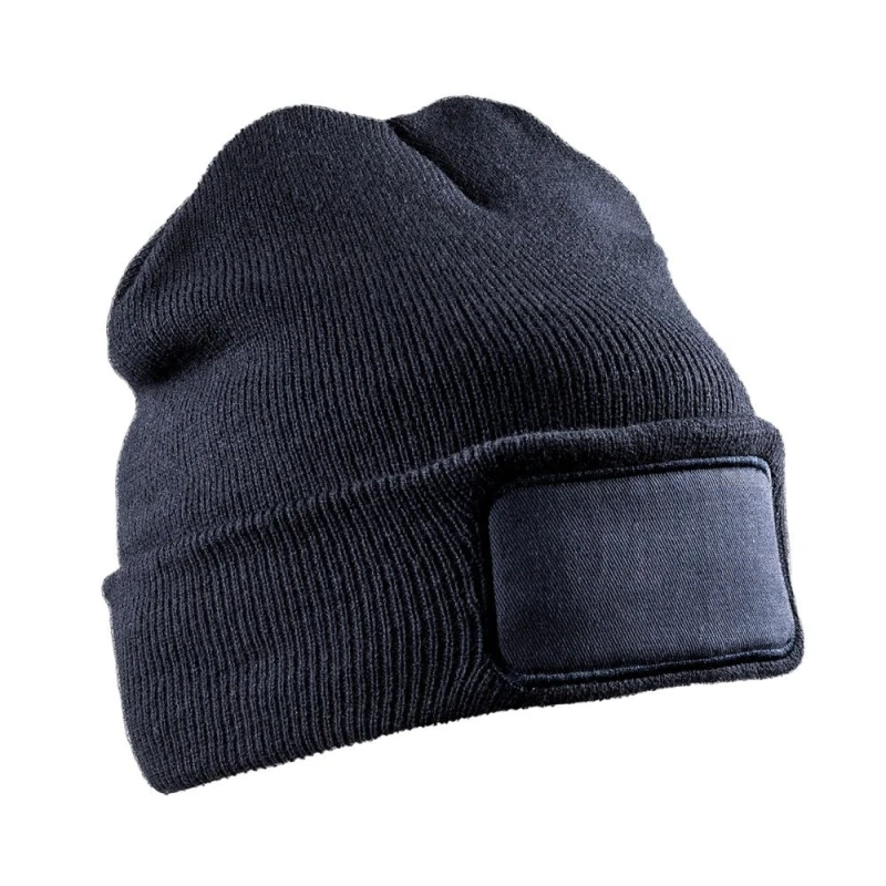 Image of Result Result Men Thinsulate Printer Patch Beanie in Navy Navy One Size Male 5063425956616