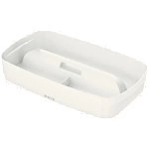 Image of Leitz MyBox WOW Small Organiser Tray with handle White Plastic 30.7 x 18.1 x 5.6 cm