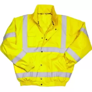 Image of Warrior Mens Tulsa Hi-Vis Bomber Jacket (S) (Fluorescent Yellow)