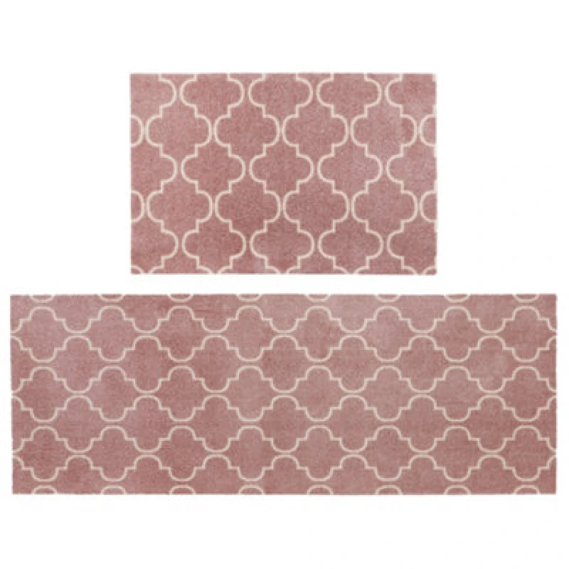 Image of Jvl Mega Machine Washable Doormat And Runner, Rose Lattice 01-07-0761