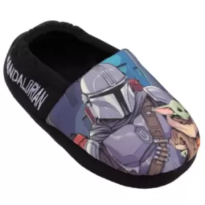 Image of Star Wars: The Mandalorian Boys Slippers (2 UK) (Black/Blue)