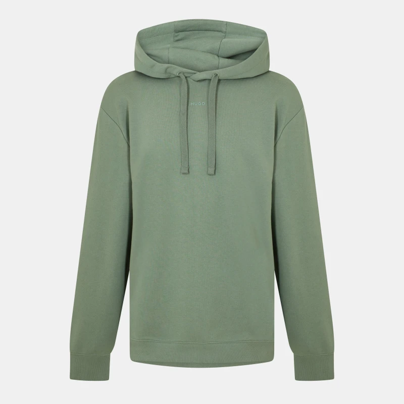 Image of Hugo Logo Hoodie Open Green male X Small