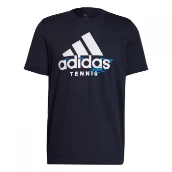 Image of adidas Tennis Graphic Logo T-Shirt Mens - Legend Ink