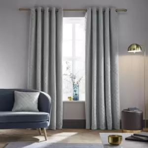 Image of Catherine Lansfield So Soft Luxe Velvet, 66 x 72" Eyelet Curtain Pair Silver