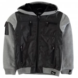 Image of No Fear Lined Zip Jacket Junior Boys - Charcoal
