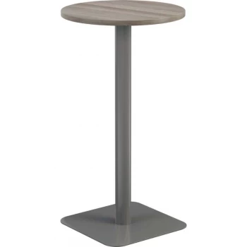 Image of 600MM Circular High Contract Table - Silver/Grey Oak