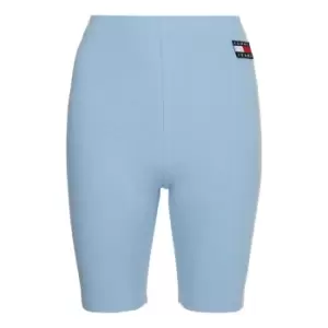 Image of Tommy Jeans Ribbed Badge Cycling Shorts - Blue
