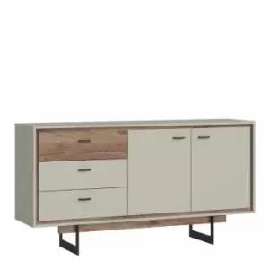 Image of Rivero 2 Door 3 Drawer Sideboard In Grey And Oak