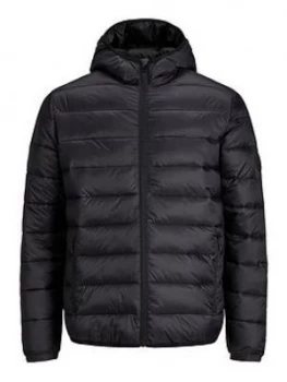 Image of Jack & Jones Boys Hooded Padded Jacket - Black, Size Age: 10 Years