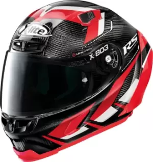 Image of X-Lite X-803 RS Ultra Carbon Motomaster Helmet, black-white-red Size M black-white-red, Size M
