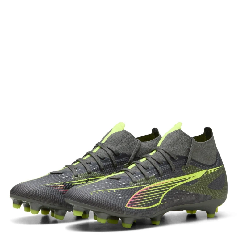 Image of Puma ULTRA 5 MATCH+ Womens Firm Ground Football Boots Silver/Yellow female 3 (35.5)