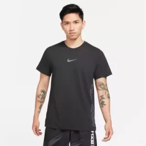 Image of Nike Pro Dri-FIT Burnout Short-Sleeve T Shirt Mens - Black