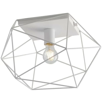 Image of Fan Europe Lighting - Fan Europe Abraxas - Globe Cage Semi Flush Ceiling Light, White, E27