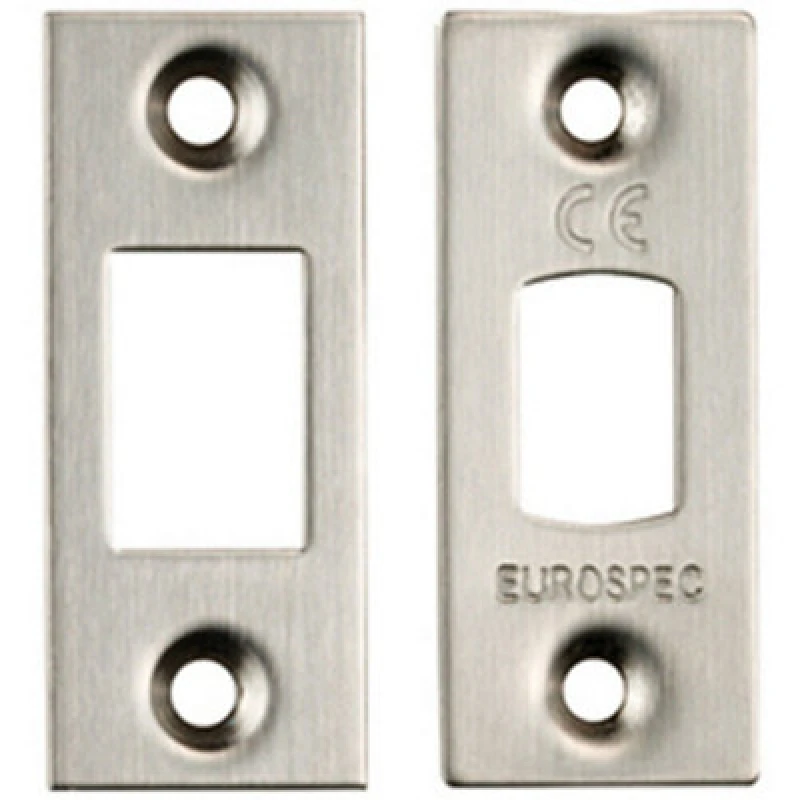 Image of Loops Forend Strike & Fixing Pack Suitable for Tubular Deadbolt Satin Steel Metallics