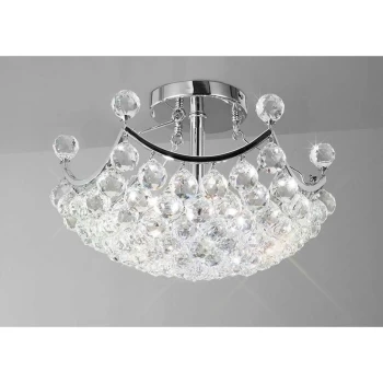 Image of Cesto ceiling lamp 4 bulbs polished chrome / crystal