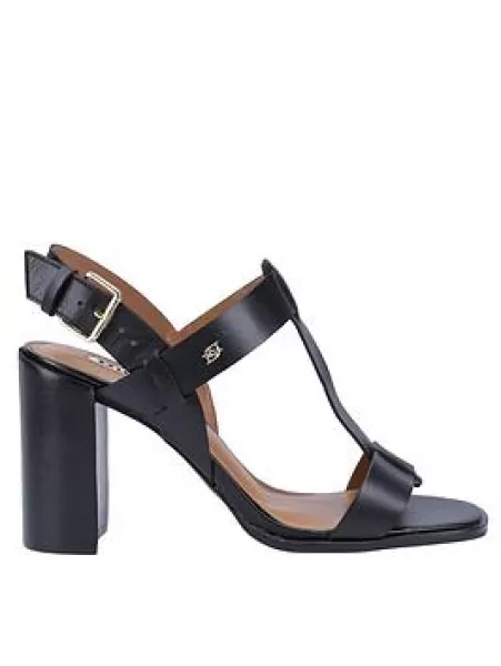 Image of Dune London Jacie Leather Heeled Sandals - Black Size 8, Women