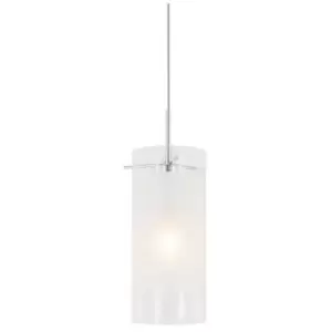 Image of Italux Blend - Modern Hanging Pendant Chrome 1 Light with White, Clear Shade, E27
