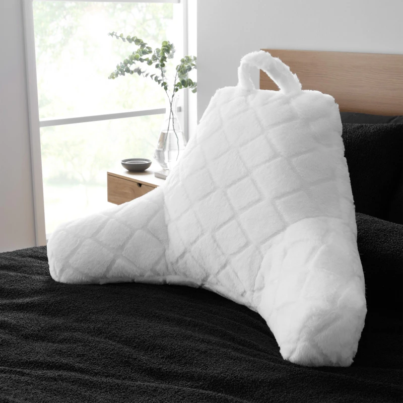 Image of Catherine Lansfield Catherine Lansfield 'Cosy Diamond' Cushion in White Size: 43cm x 43cm White 43cm x 43cm Unisex 5057681948379