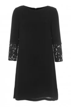 Image of French Connection Ensor Crepe Embroidered Tunic Dress Black