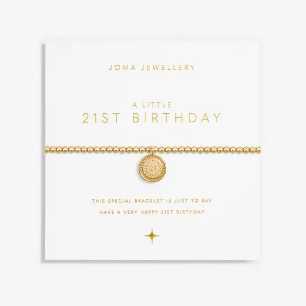 Image of A Little 21st Birthday Gold Plated 17.5cm Stretch Bracelet 6988