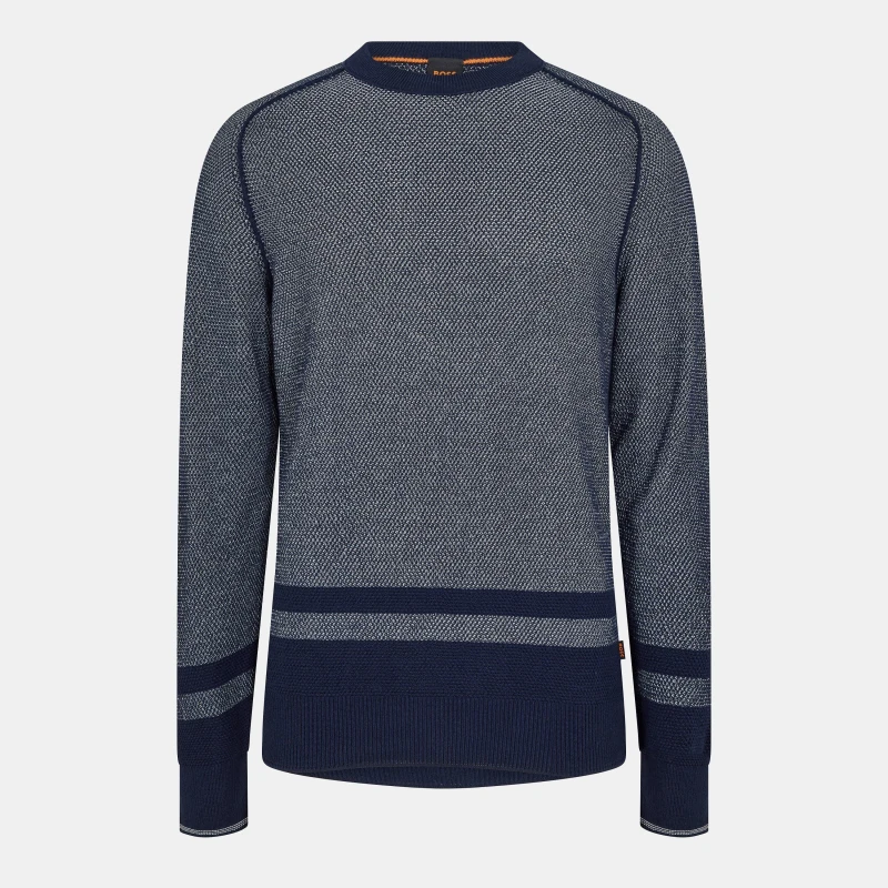 Image of Boss Mens Apok Crew Sweatshirt Dark Blue male 2XL