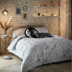 Image of Skinny Dip Marble Duvet Cover and Pillowcase Set Grey