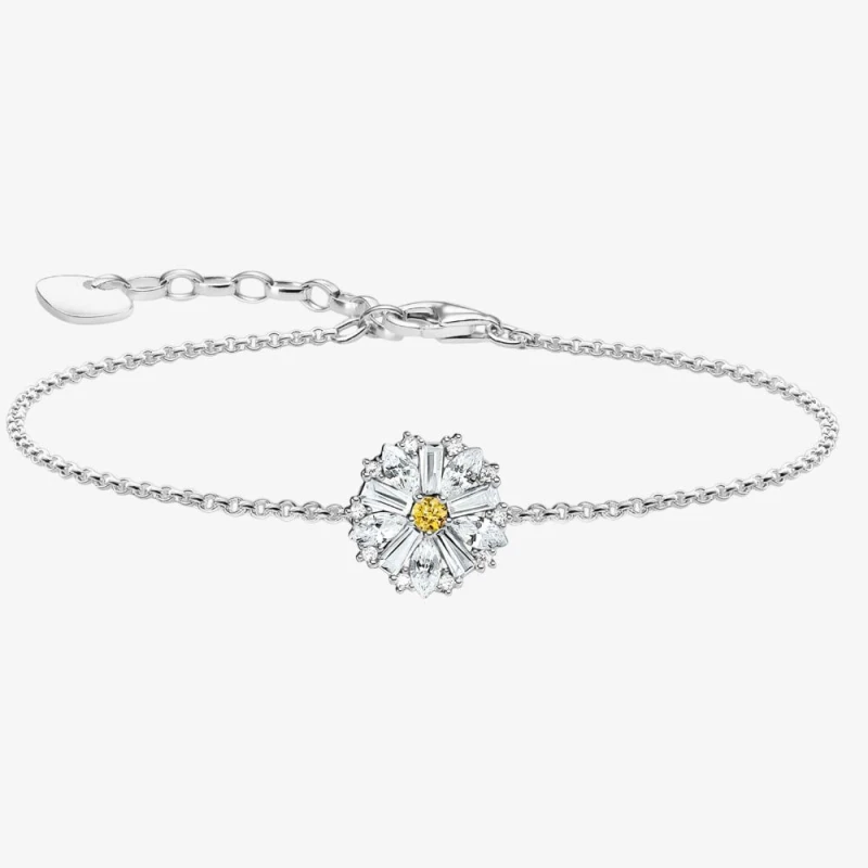 Image of Thomas Sabo A2202-051-4-L19V Silver Flower Bracelet Lovely Jewellery