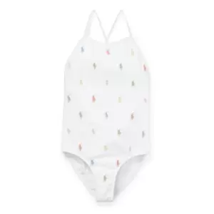 Image of Polo Ralph Lauren Polo Pony Swimsuit - White