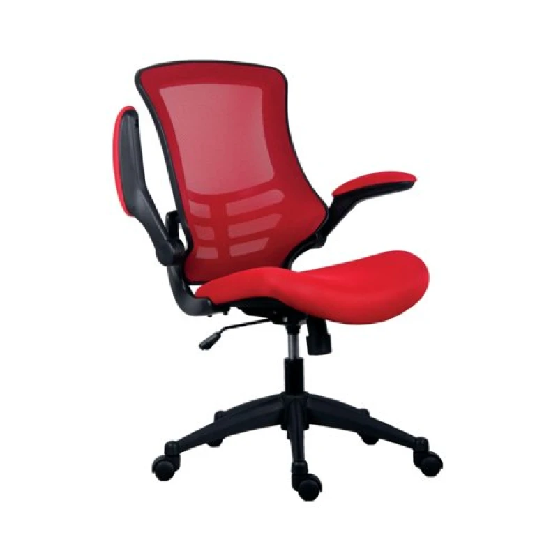 Image of Jemini Jaya Mesh Back Chair with Folding Arms 680x670x1070mm Red KF77788