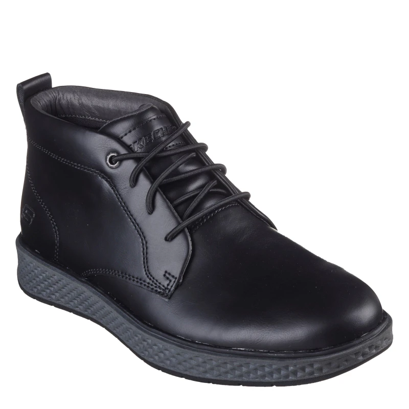 Image of Skechers Mens Burkett Flat Ankle Boots Black male 6 (39.5)