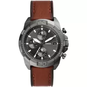 Image of Mens Fossil Bronson Chronograph Brown Eco Leather Watch