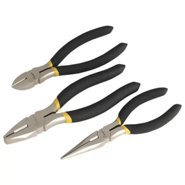 Image of Genuine SEALEY AK9333 Pliers Set 3pc Ni-Fe Finish