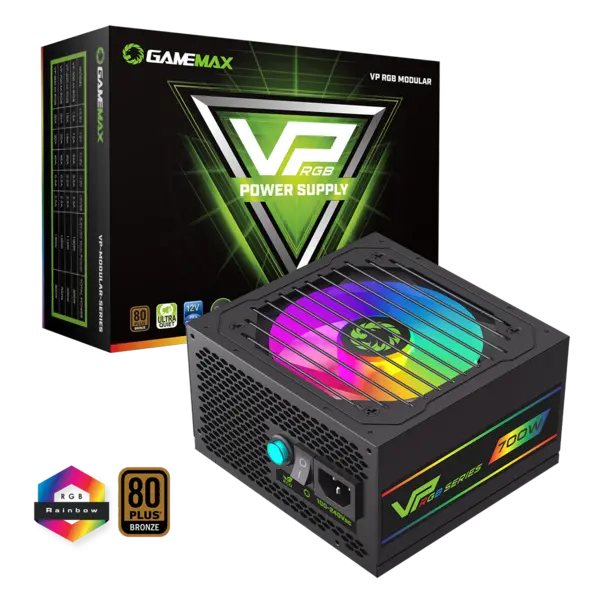 Image of GameMax VP700w RGB 80+ Bronze PSU Semi-Modular PSU - PSUGMXVP700SMOD