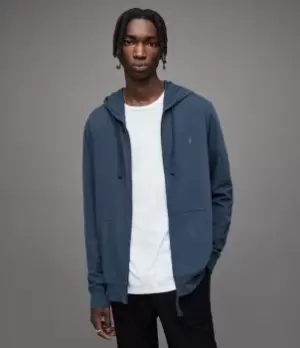 Image of AllSaints Mens Brace Hoodie, Windy Blue, Size: S