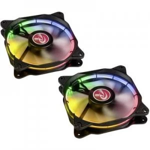 Image of Raijintek AURAS 12 RGB PC fan Black, RGB (W x H x D) 120 x 120 x 25 mm