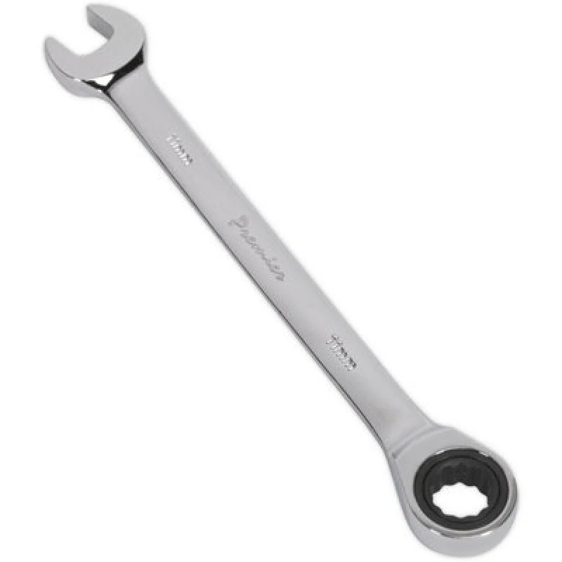 Image of Loops 11mm Ratchet Combination Spanner - Chrome Vanadium Steel - 72 Tooth Ratchet Ring Metallics