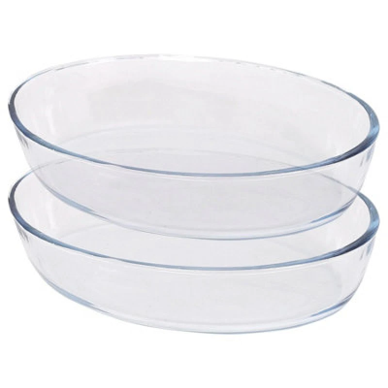 Image of Argon Tableware Oval Glass Oven Dishes - 35Cm X 24Cm - Pack Of 2