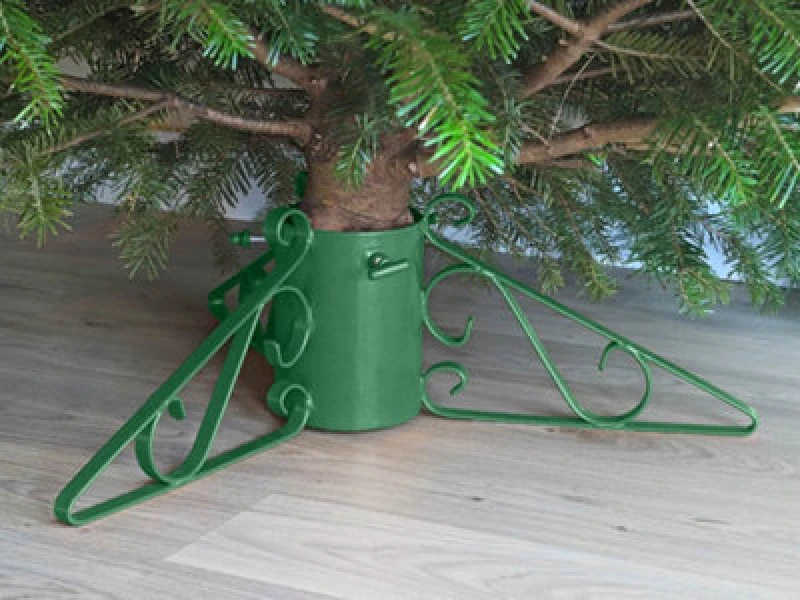 Image of Garden Pride Scrolled Christmas Tree Stand - Green - 6" Diameter
