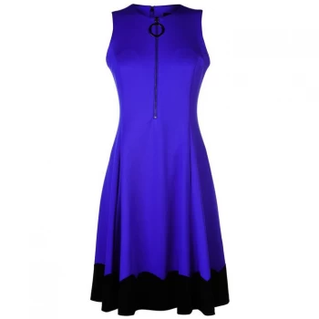 Image of DKNY Sleeveless Front Zip Dress Womens - Tanzantie Combo