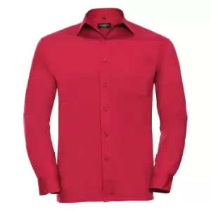 Image of Russell Collection Mens Long Sleeve Shirt (16-16.5) (Classic Red)