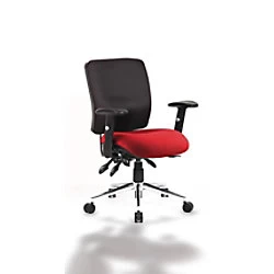Image of Dynamic Independent Seat & Back Task Operator Chair Height Adjustable Arms Chiro Black Back, Ginseng Chilli Seat Medium Back